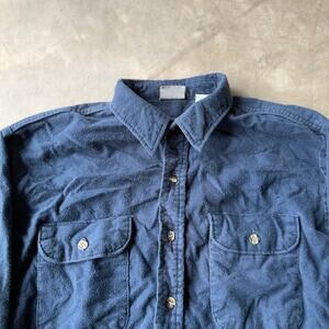 VINTAGE 90S FIVE BROTHER BLUE FLANNEL BUTTON UP SHIRT CASUAL MENS LARGE